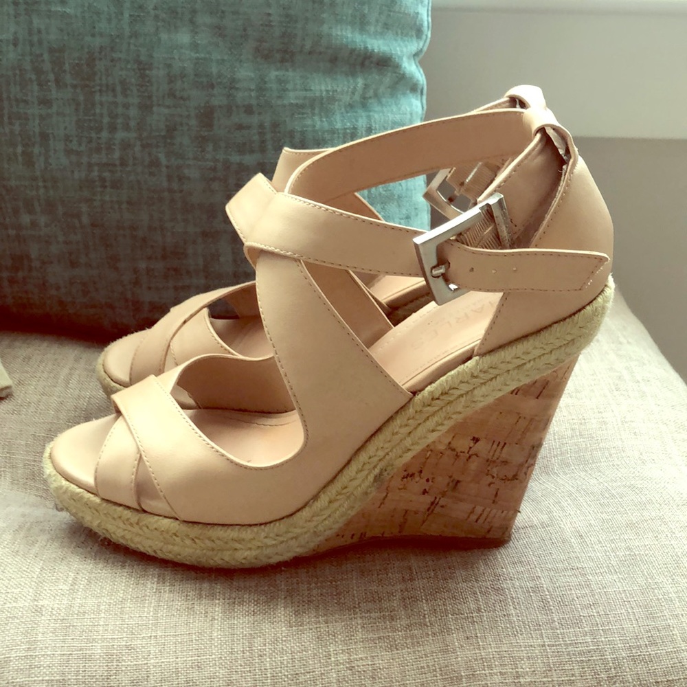 Charles by Charles David Nude Wedges Size 8